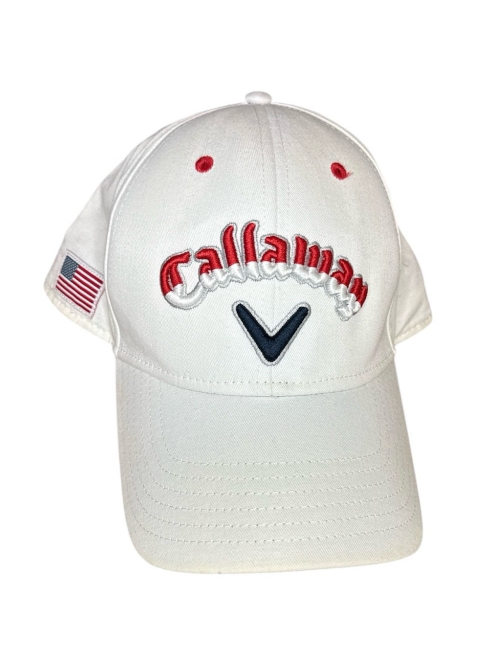 Callaway - Golf Cap Hat White USA America Red Blue Men’s Adjustable : EUC
